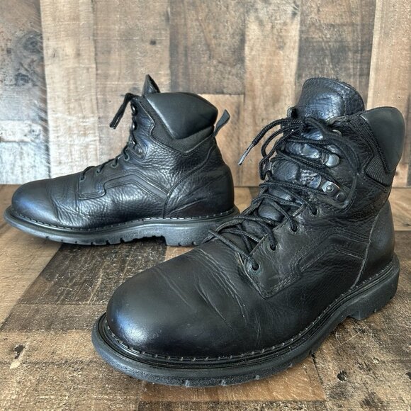 Red Wing 923 Black Plain Toe Lace Up Work Boots Mens 10.5 EE - Picture 1 of 12